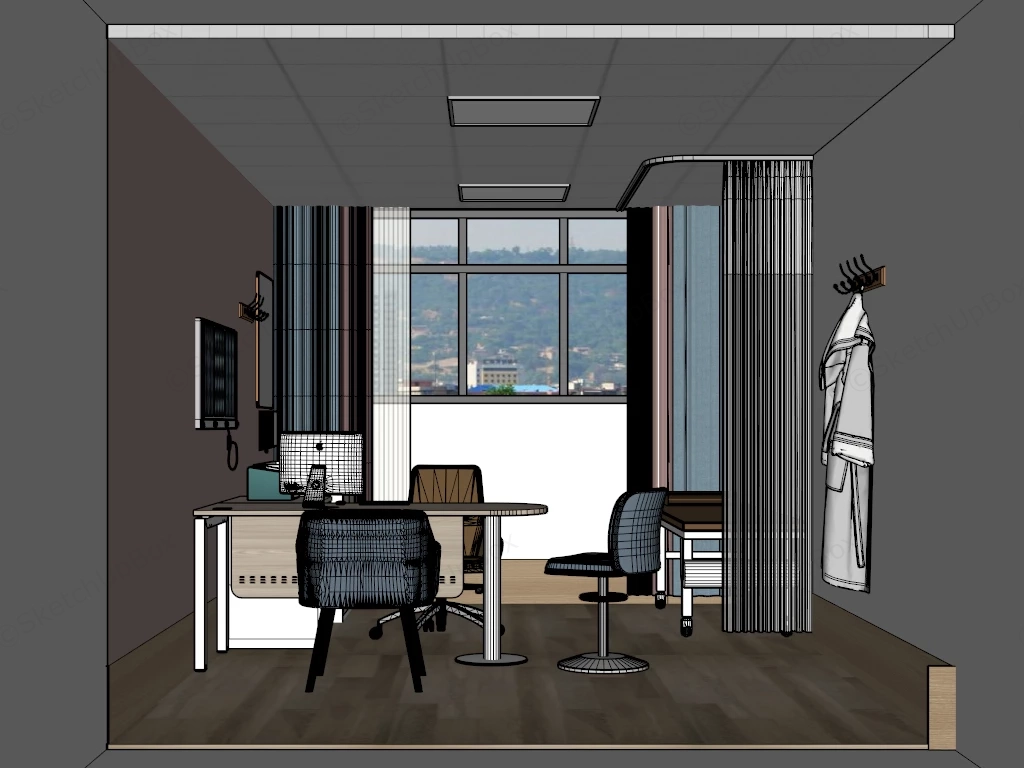 Modern Medical Consultation Room Doctor's Office sketchup model preview - SketchupBox