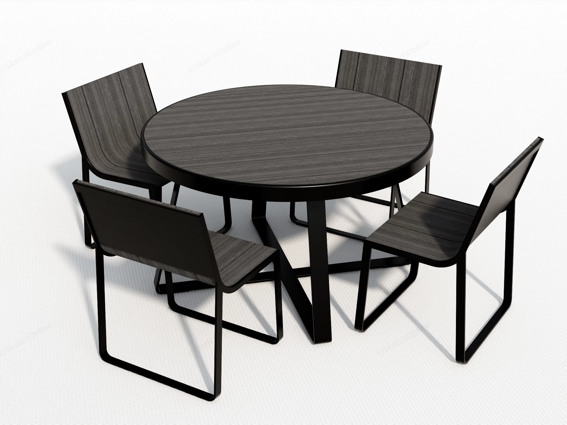 Modern Casual Dining Set sketchup model preview - SketchupBox