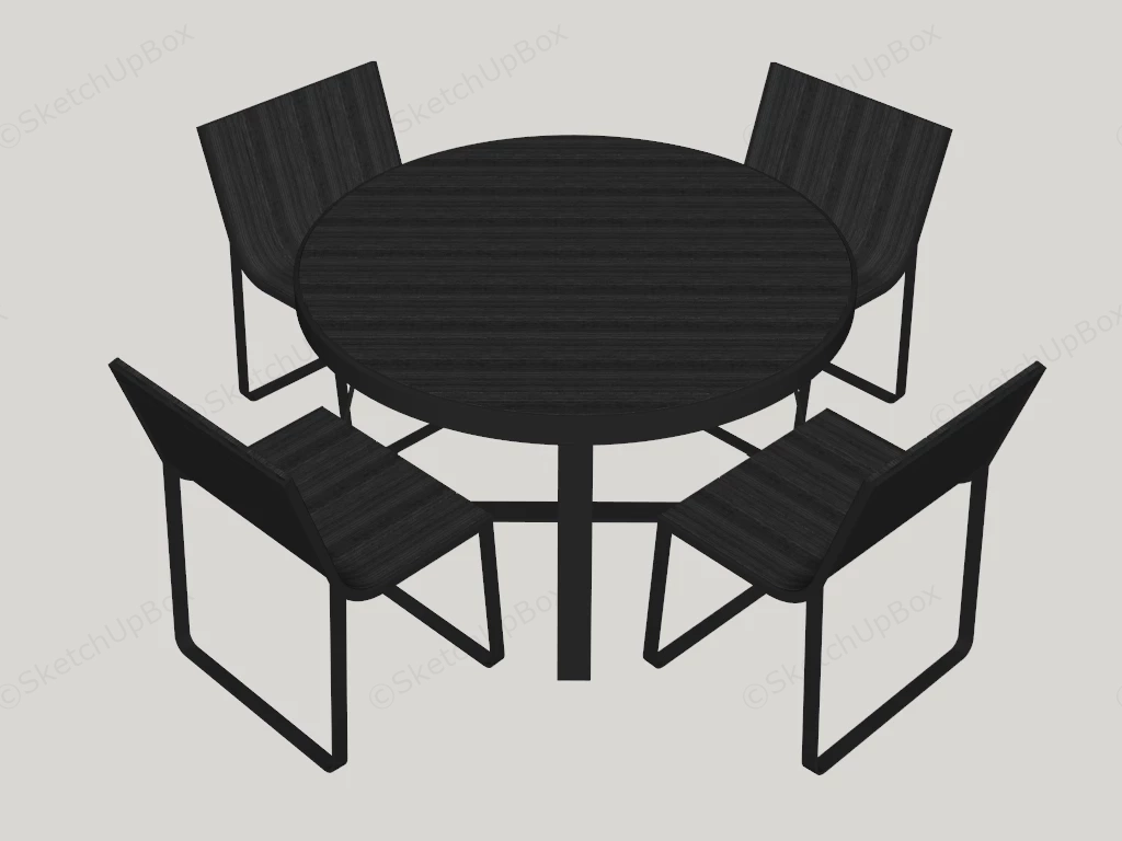 Modern Casual Dining Set sketchup model preview - SketchupBox