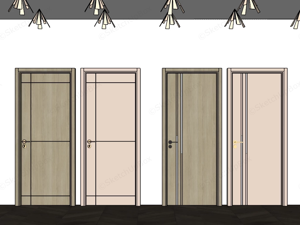 Four Modern Minimalist Interior Door Designs sketchup model preview - SketchupBox