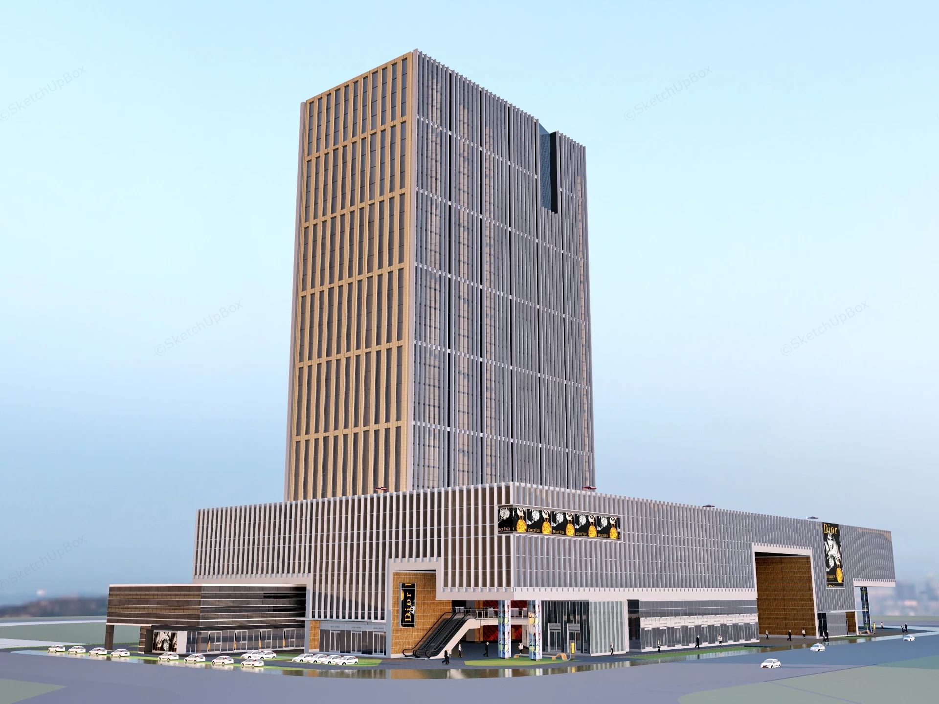 Modern Mixed Use Skyscraper sketchup model preview - SketchupBox