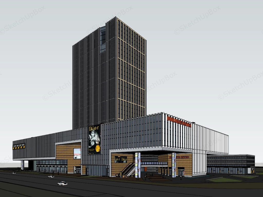Modern Mixed Use Skyscraper sketchup model preview - SketchupBox