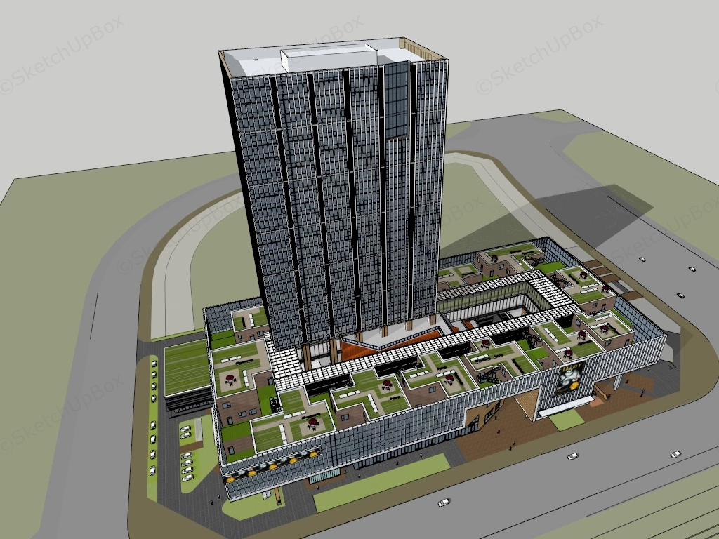 Modern Mixed Use Skyscraper sketchup model preview - SketchupBox