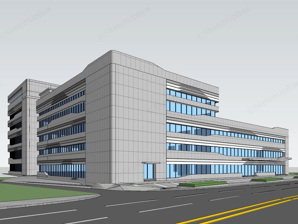 Modern Commercial Office Building Complex sketchup model preview - SketchupBox
