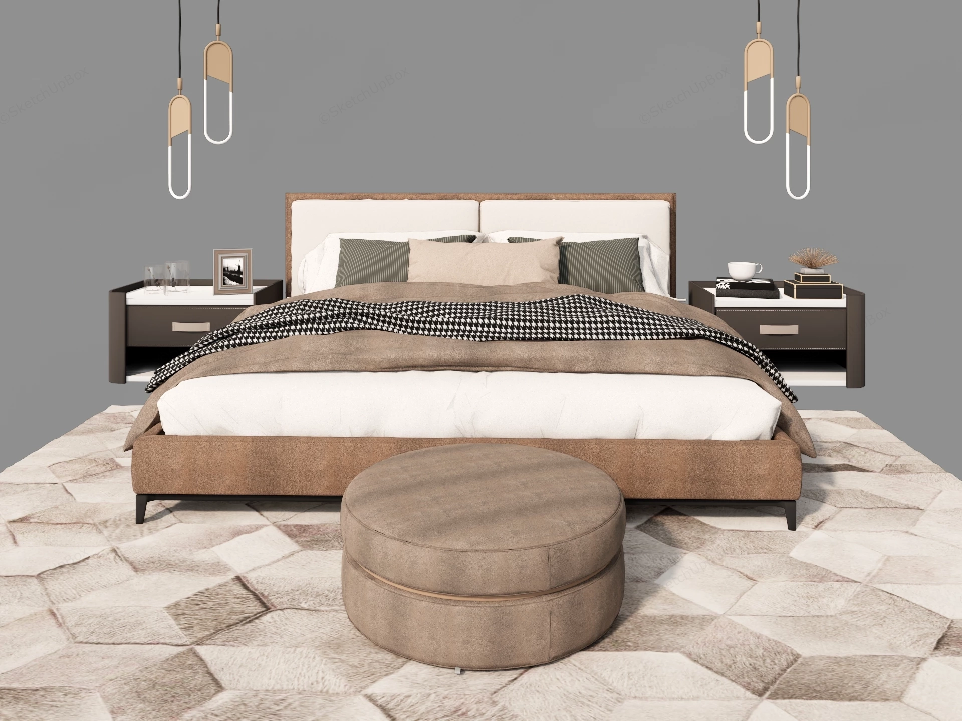Modern Master Bedroom Suite sketchup model preview - SketchupBox
