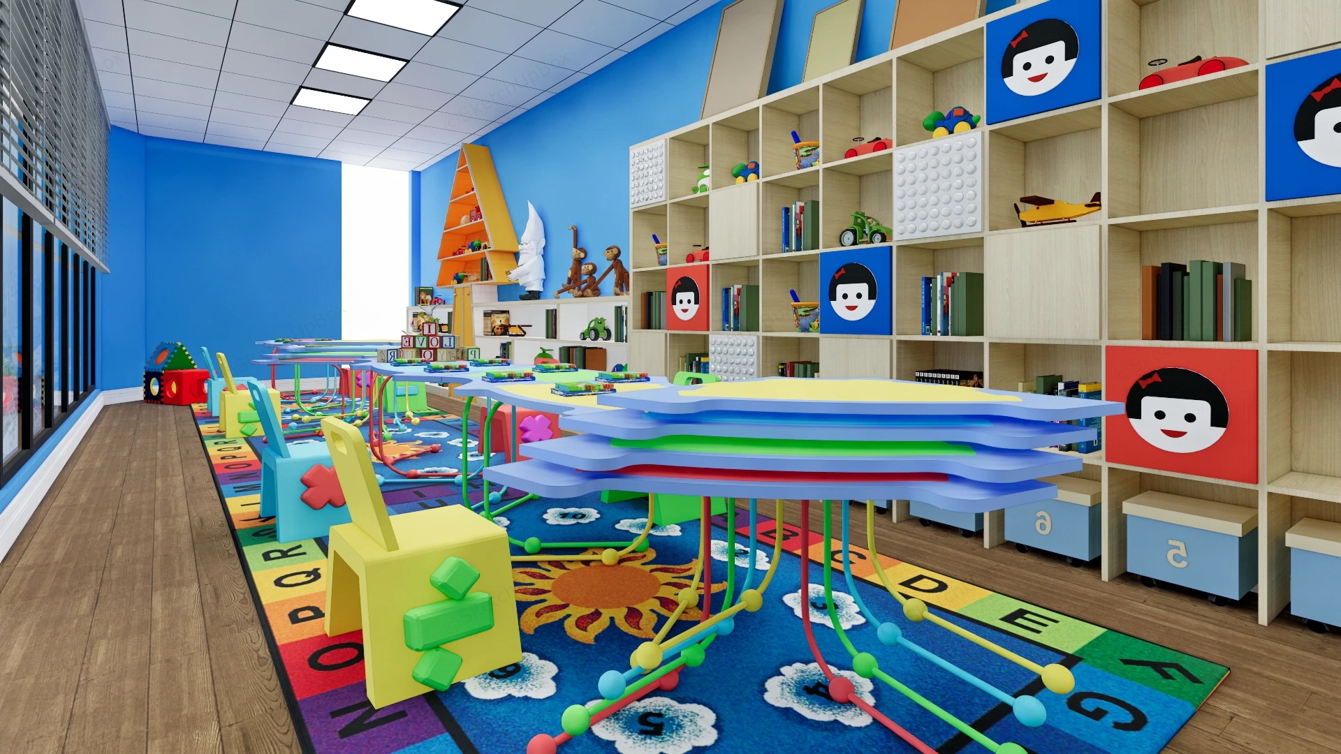 Modern Daycare Activity Room sketchup model preview - SketchupBox