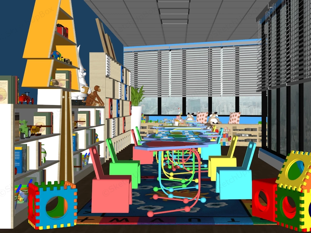 Modern Daycare Activity Room sketchup model preview - SketchupBox