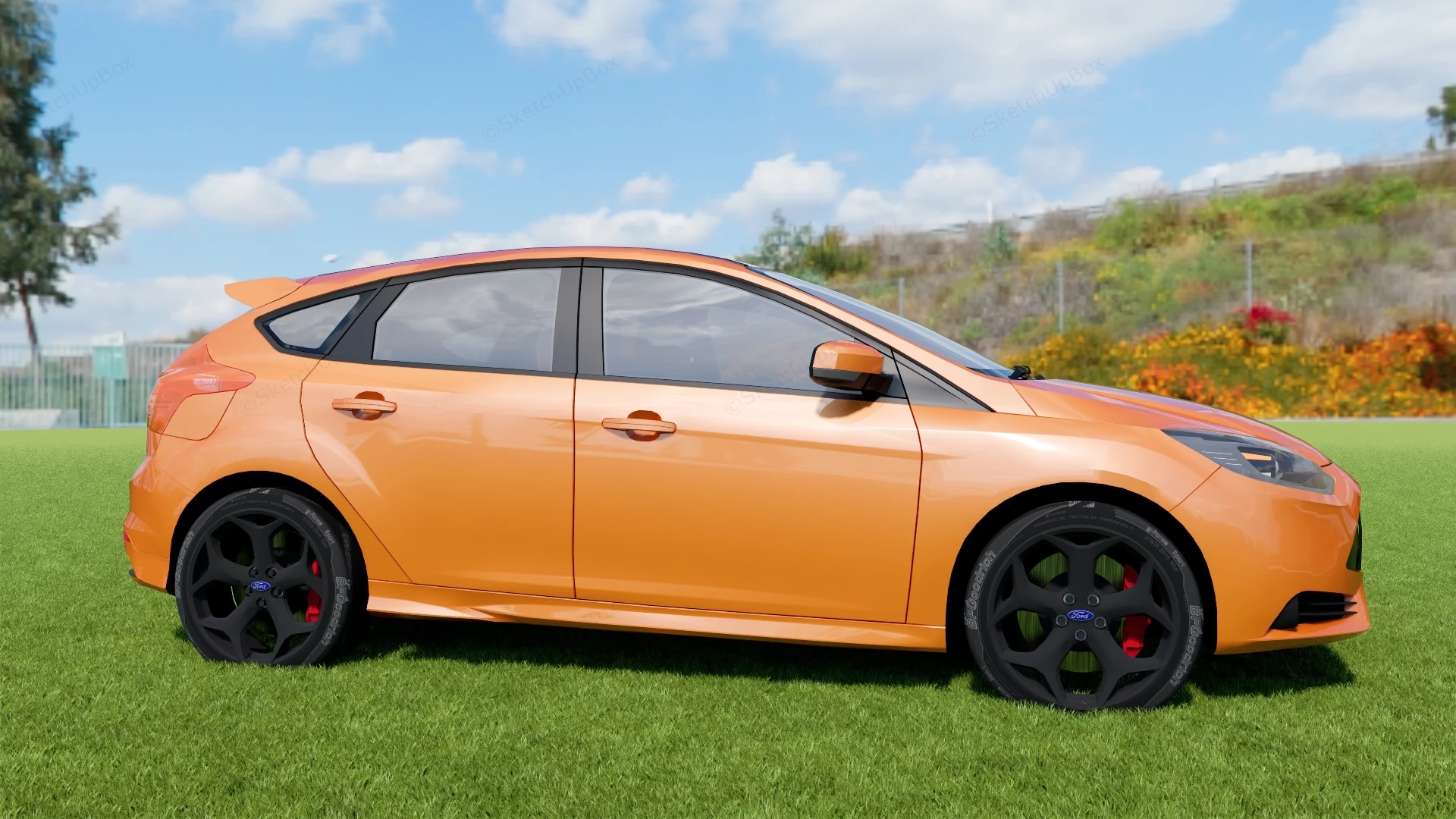 Ford Focus ST Hatchback sketchup model preview - SketchupBox