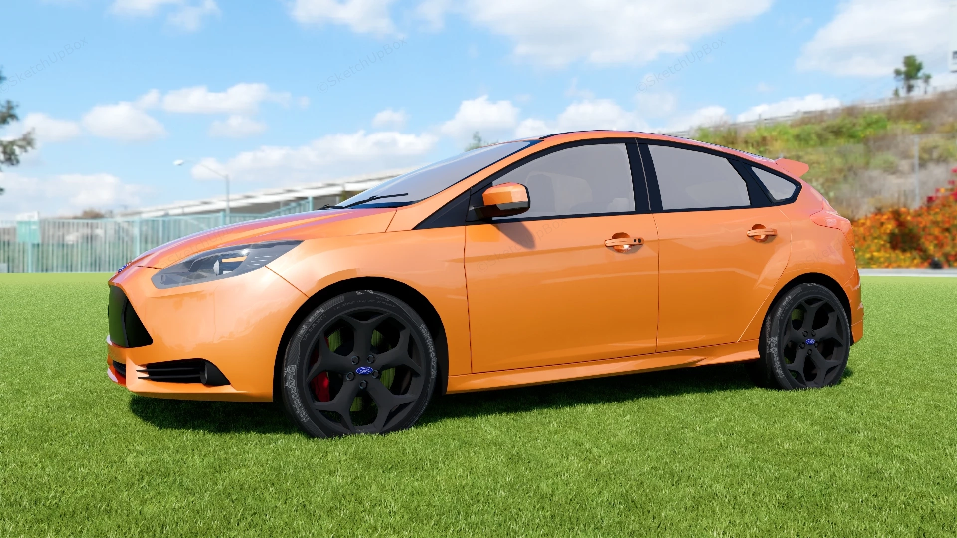 Ford Focus ST Hatchback sketchup model preview - SketchupBox