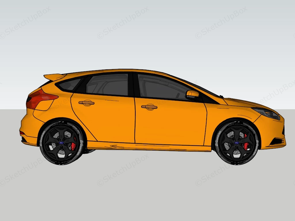 Ford Focus ST Hatchback sketchup model preview - SketchupBox