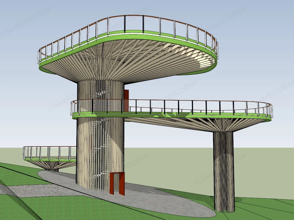 Multi Tiered Observation Platform sketchup model preview - SketchupBox