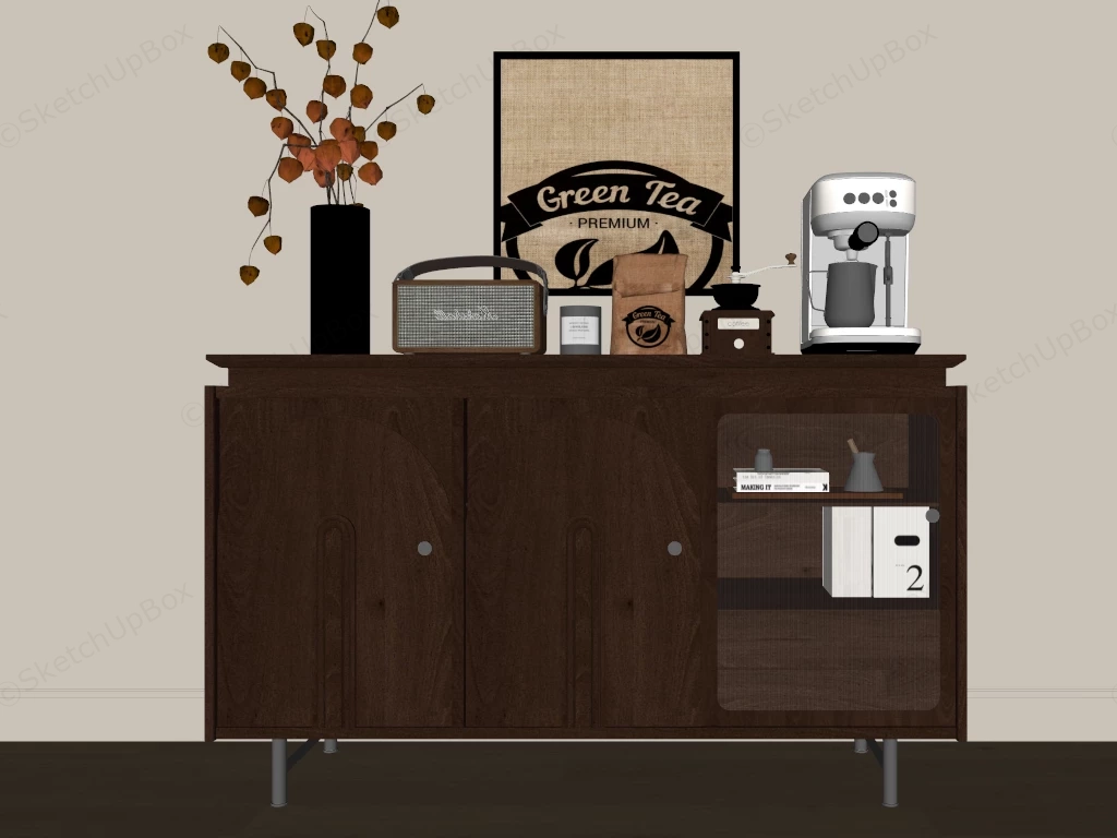 Mid Century Modern Buffet Sideboard sketchup model preview - SketchupBox