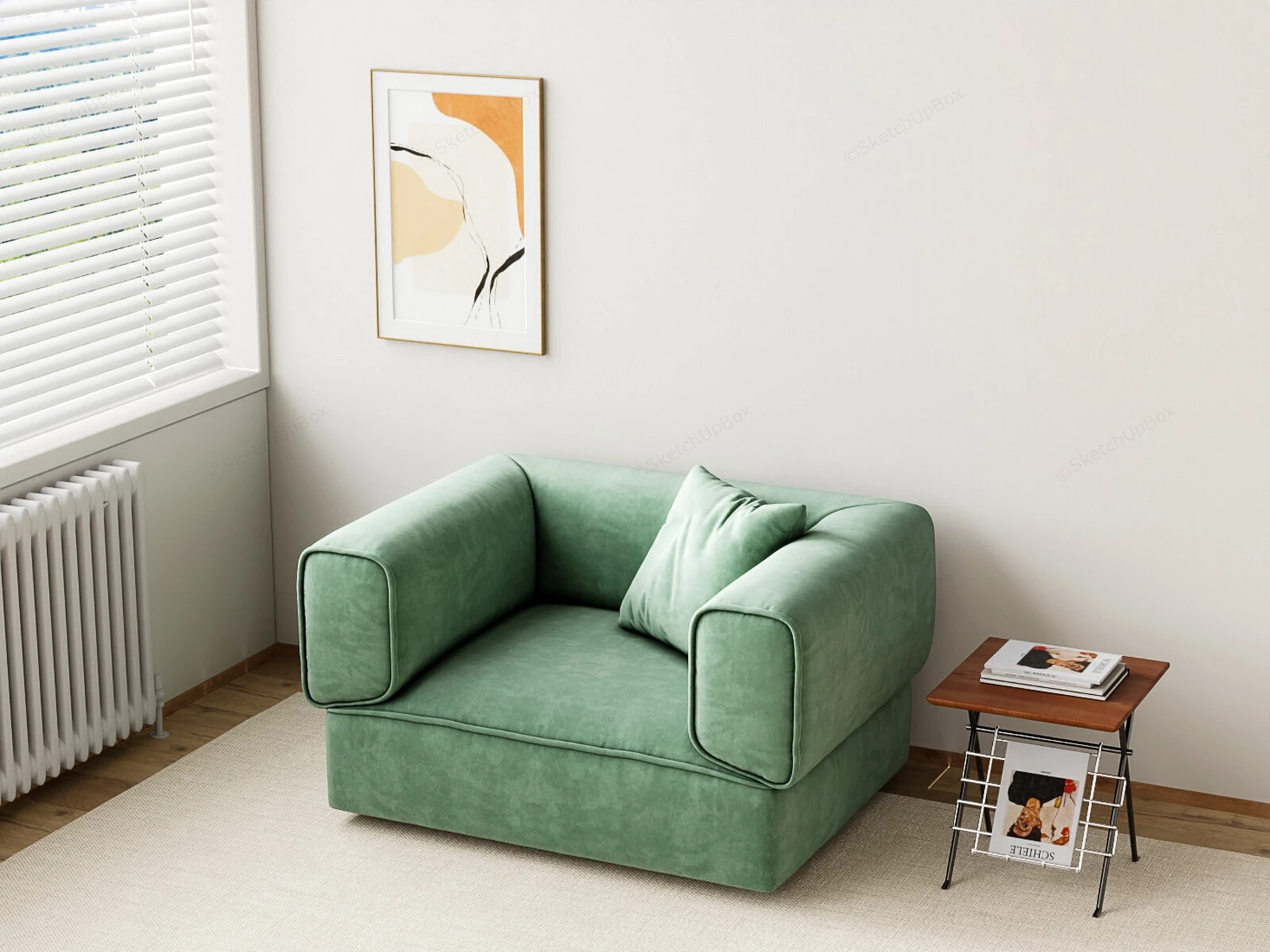 Cozy Reading Nook sketchup model preview - SketchupBox