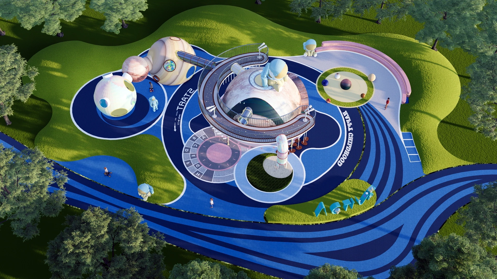 Space Themed Children's Playground sketchup model preview - SketchupBox