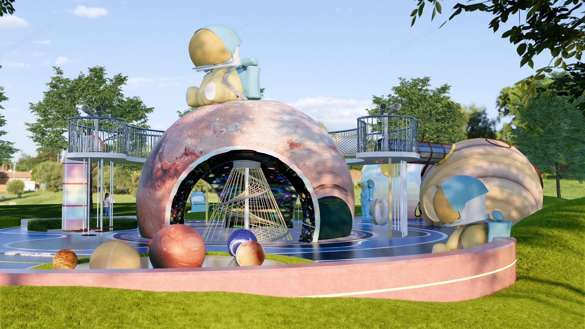 Space Themed Children's Playground sketchup model preview - SketchupBox