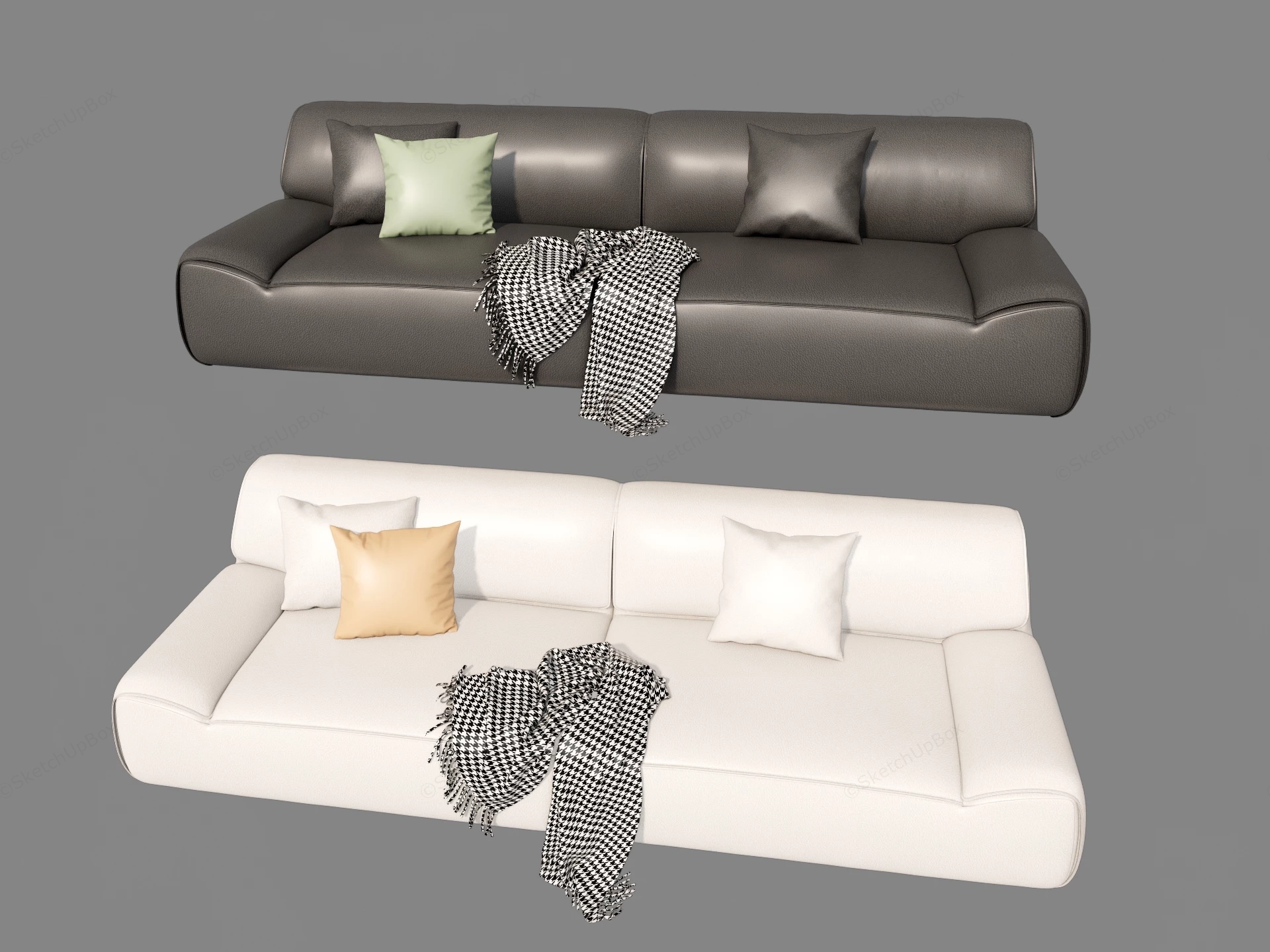 Contemporary Low Profile Sofas sketchup model preview - SketchupBox