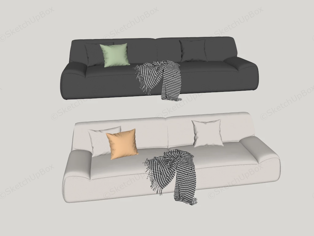 Contemporary Low Profile Sofas sketchup model preview - SketchupBox