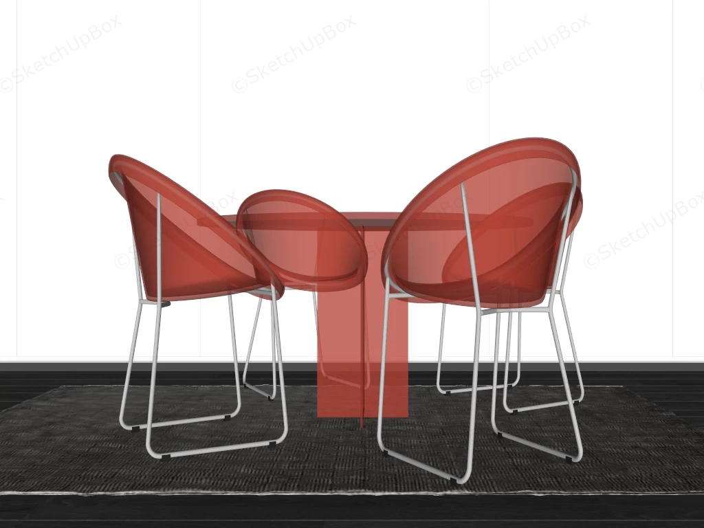Contemporary Translucent Dining Set sketchup model preview - SketchupBox