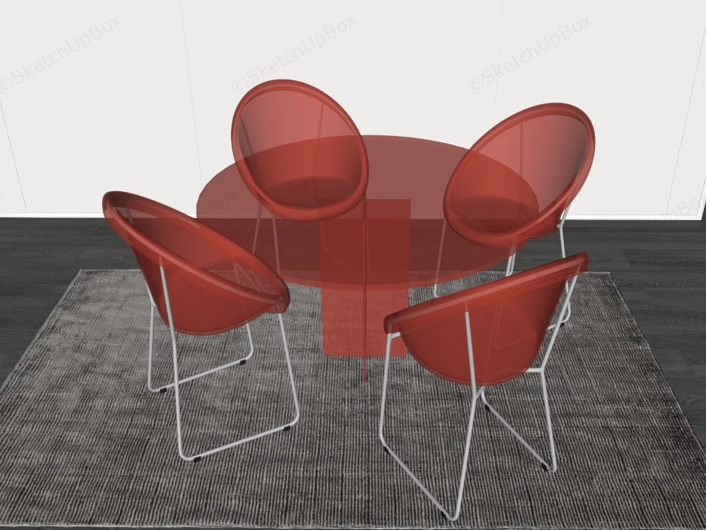Contemporary Translucent Dining Set sketchup model preview - SketchupBox