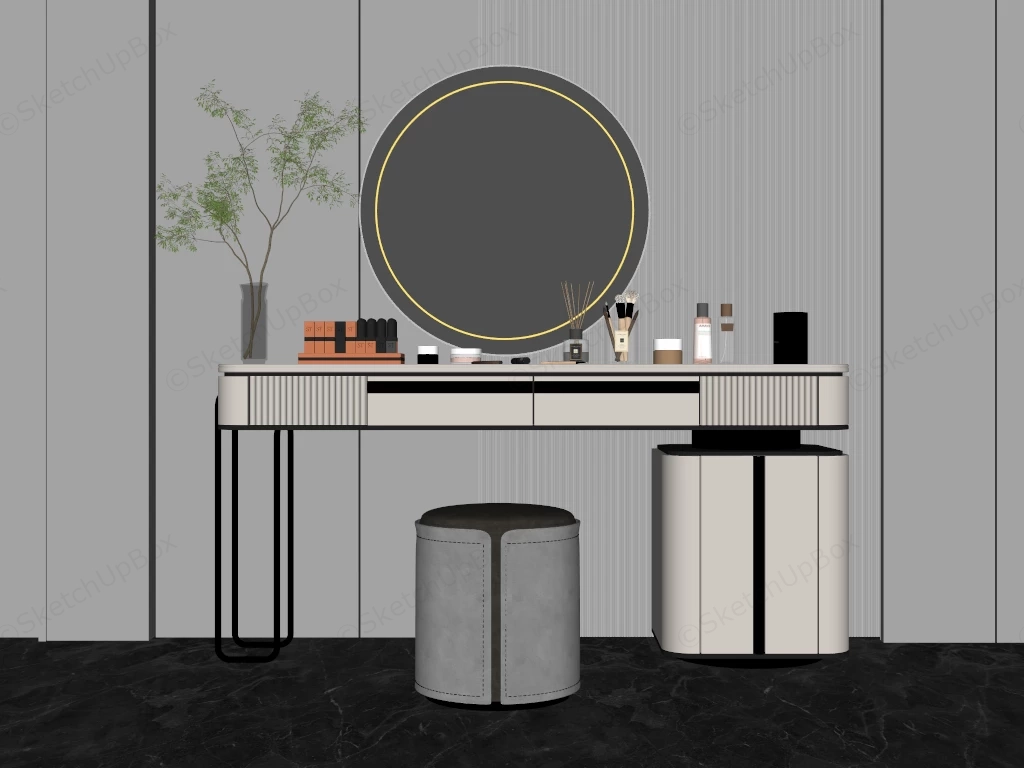 Modern Minimalist Vanity Station sketchup model preview - SketchupBox