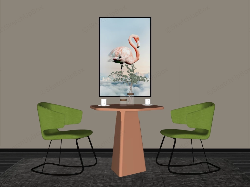 Minimalist Bistro Dining Vignette sketchup model preview - SketchupBox