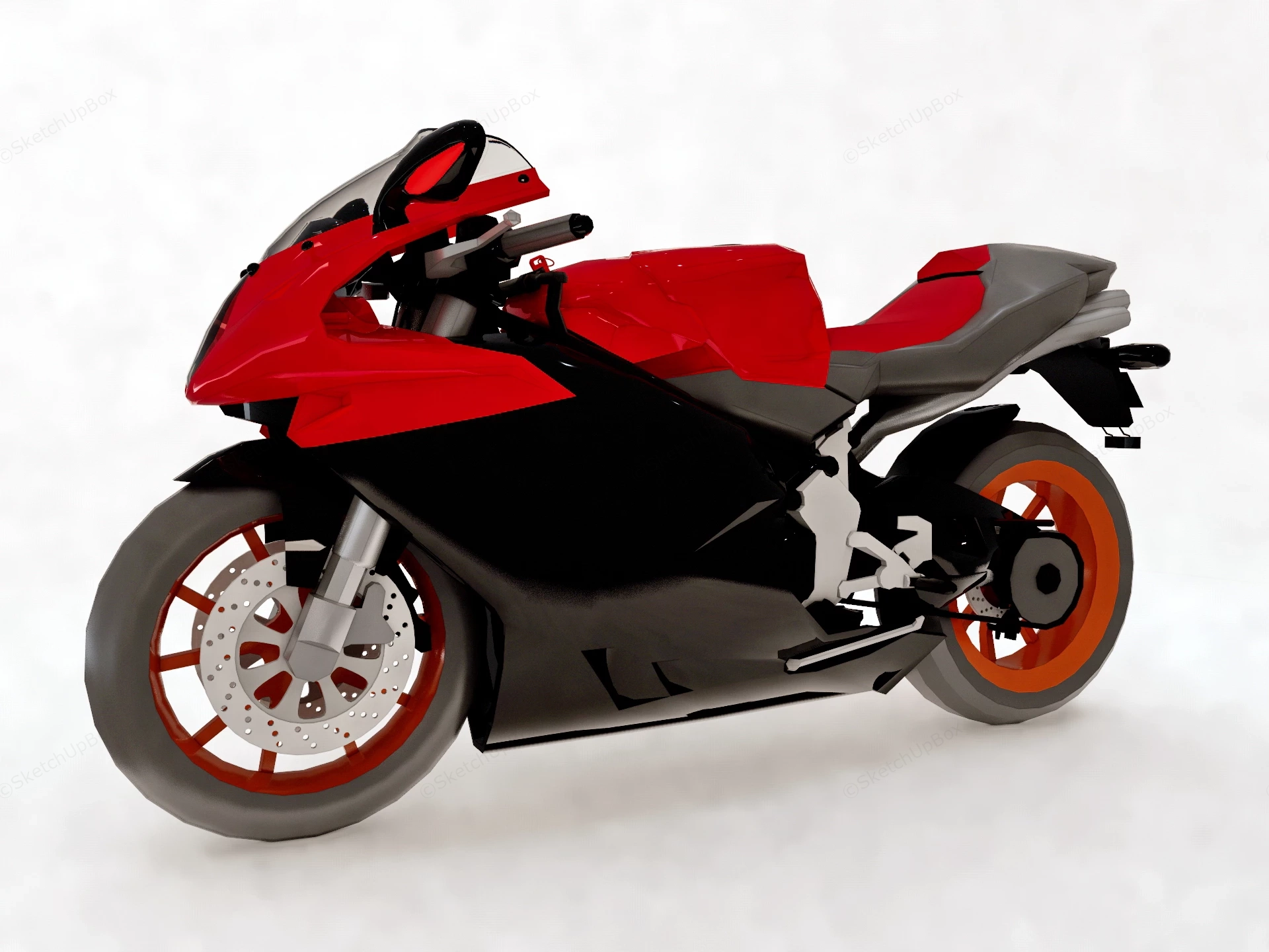 High Performance Sport Motorcycle sketchup model preview - SketchupBox