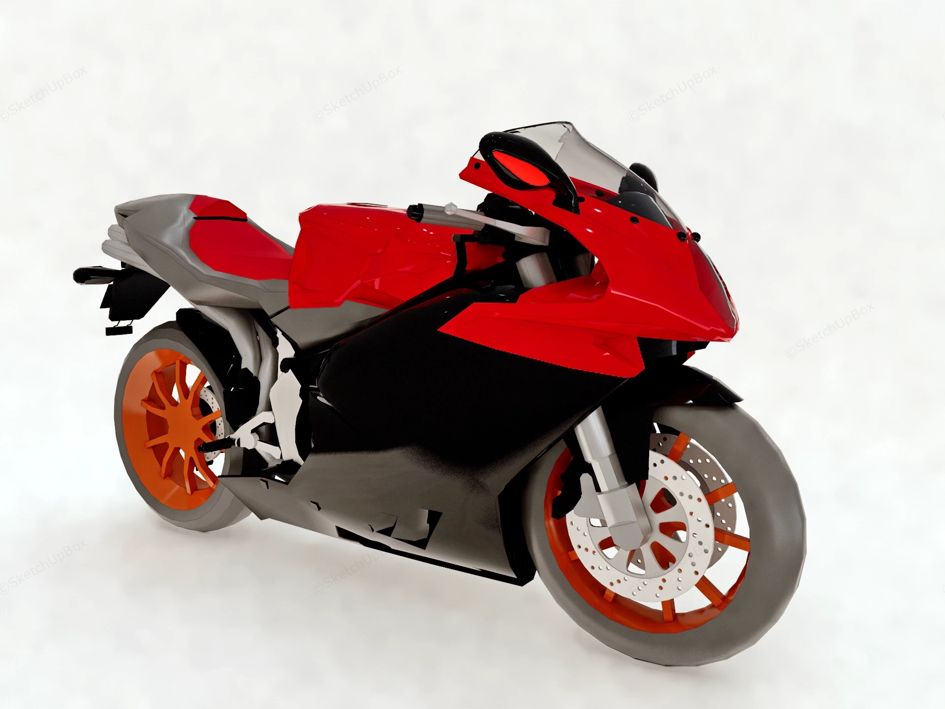 High Performance Sport Motorcycle sketchup model preview - SketchupBox