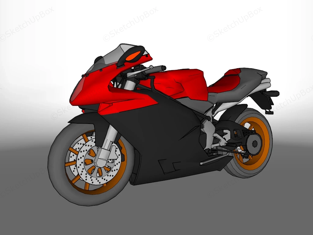 High Performance Sport Motorcycle sketchup model preview - SketchupBox