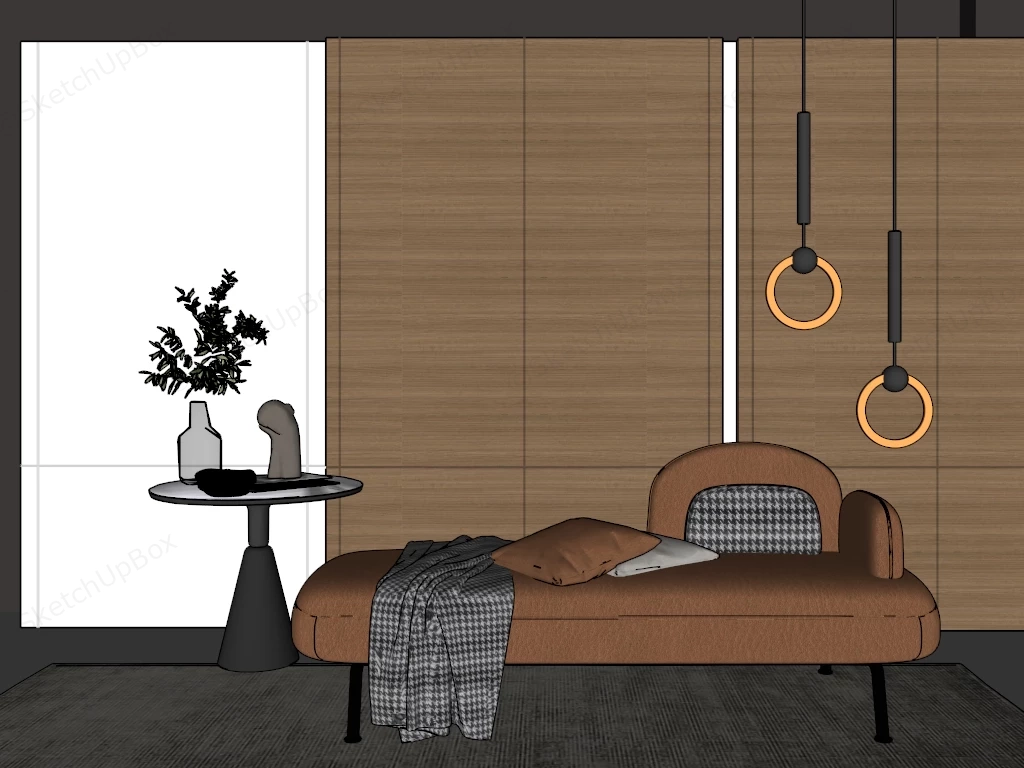 Stylish And Modern Lounge Corner sketchup model preview - SketchupBox