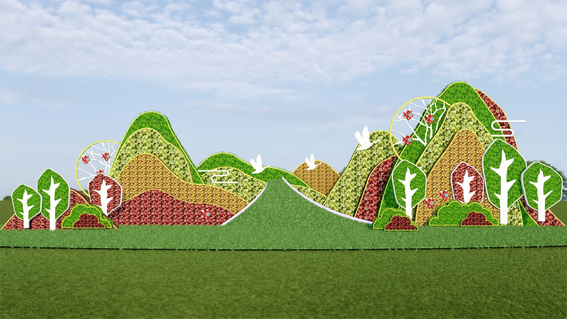 Ornamental Landscape Topiary Display sketchup model preview - SketchupBox