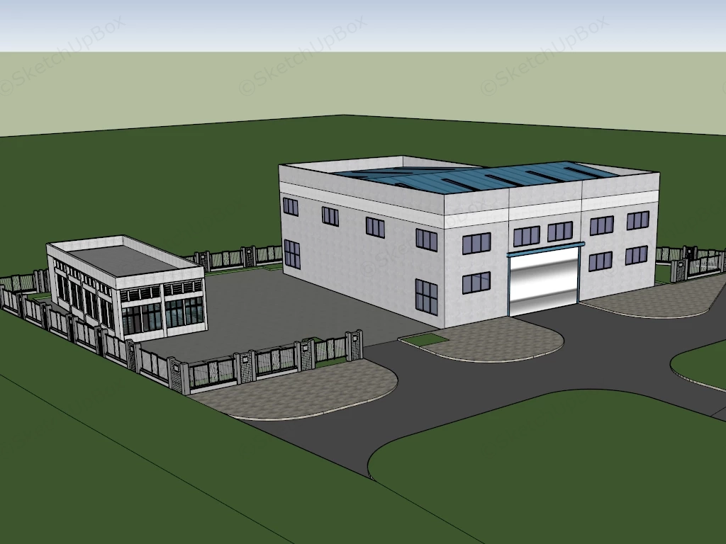 Modern Industrial Building Complex sketchup model preview - SketchupBox