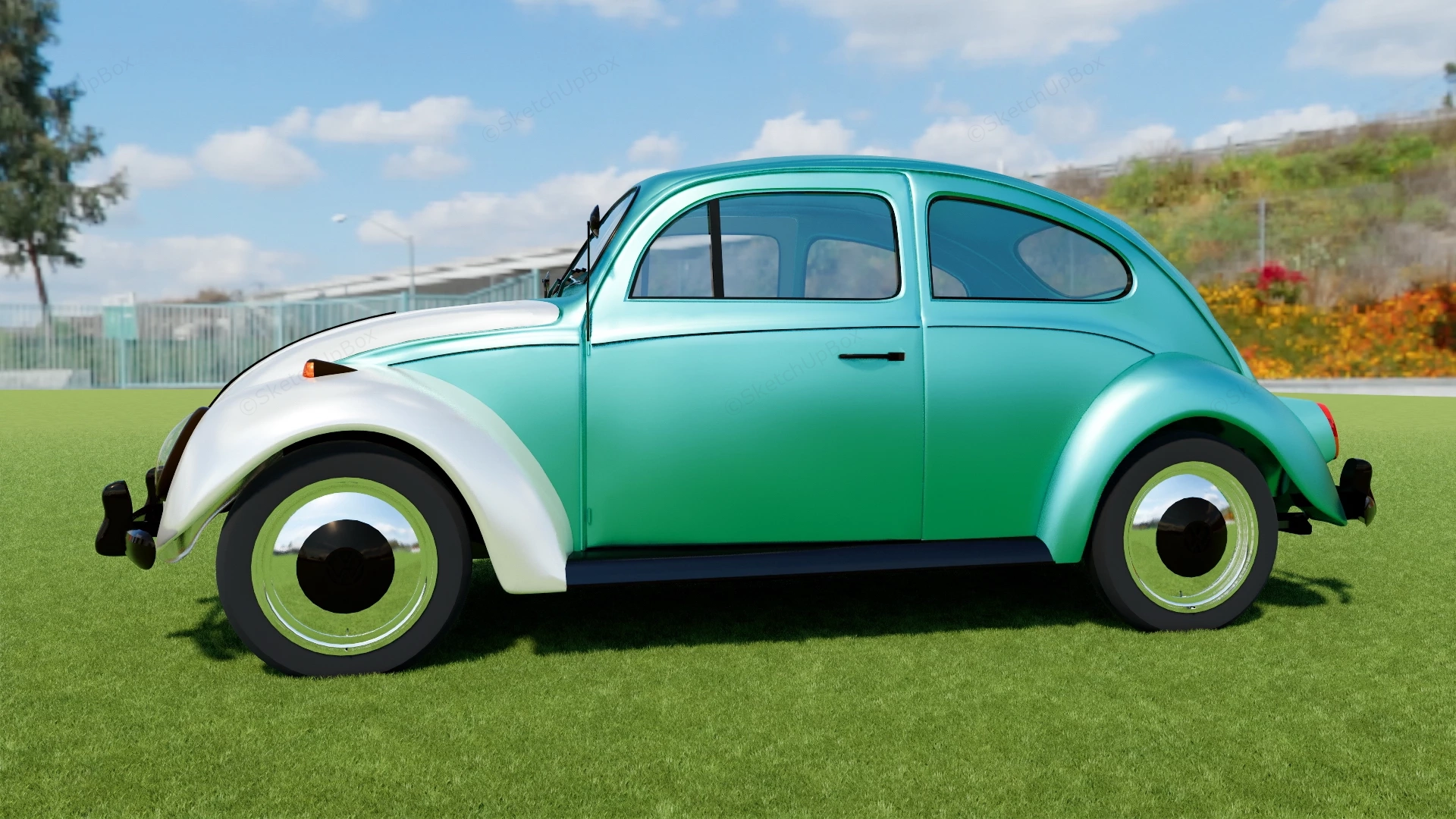 Classic Volkswagen Beetle sketchup model preview - SketchupBox