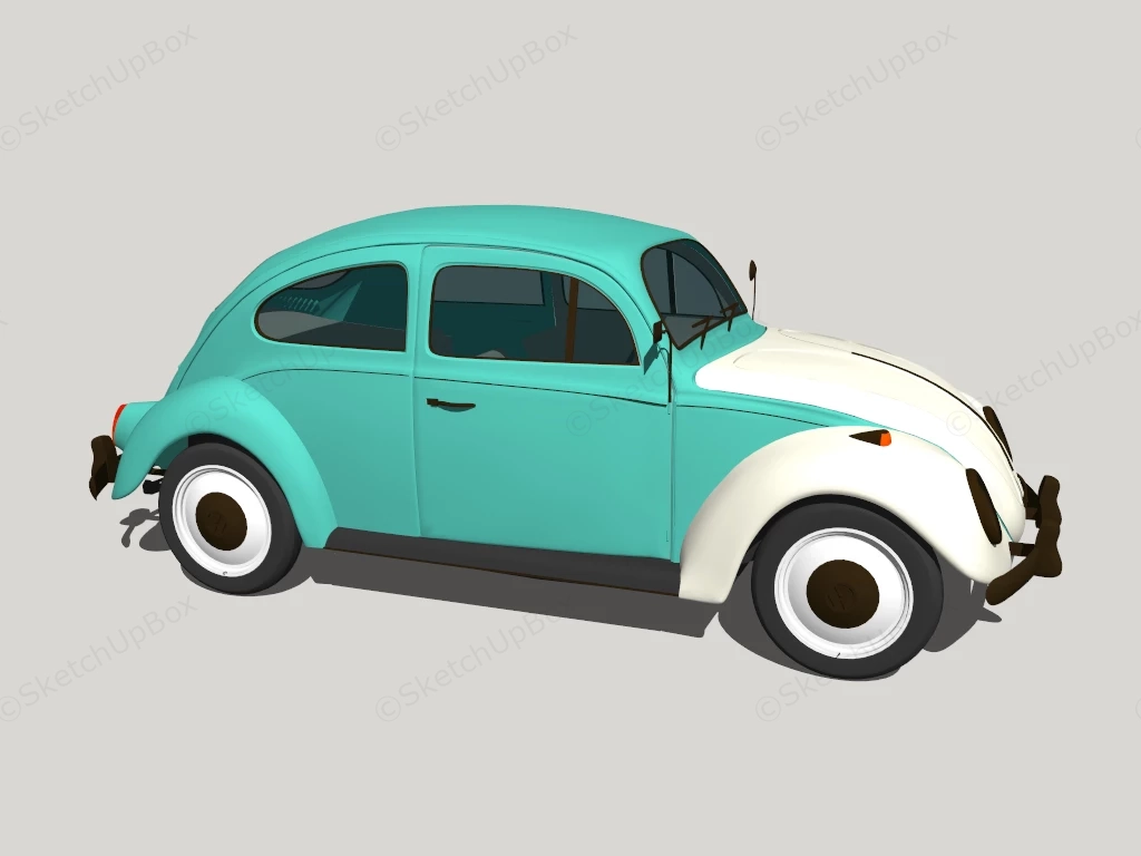 Classic Volkswagen Beetle sketchup model preview - SketchupBox