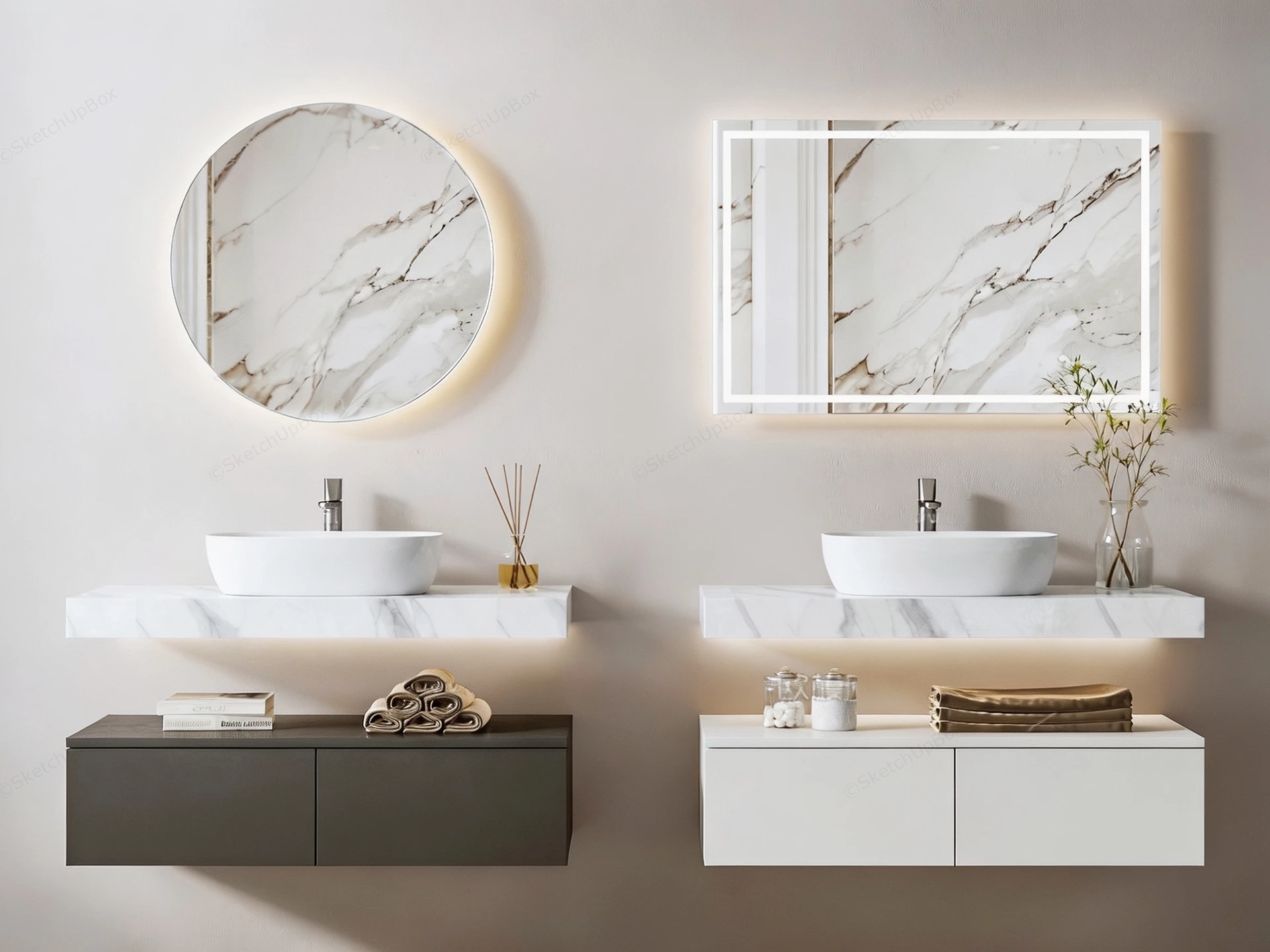 Modern Floating Vanity Design sketchup model preview - SketchupBox