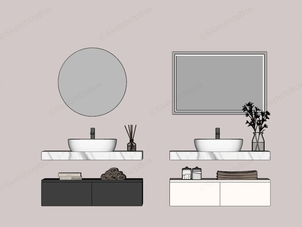 Modern Floating Vanity Design sketchup model preview - SketchupBox