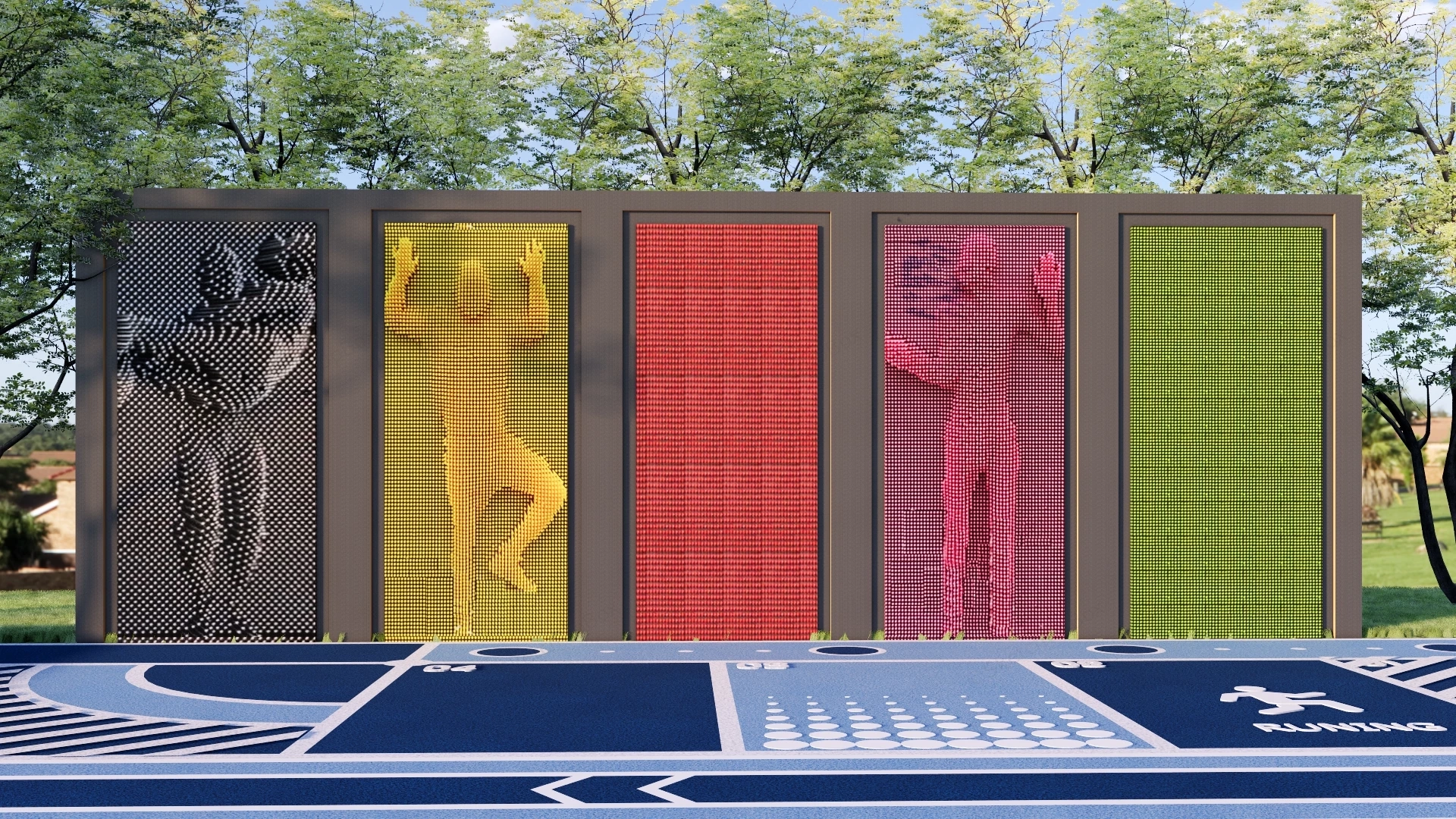 Interactive Giant Pin Art Wall Installation sketchup model preview - SketchupBox