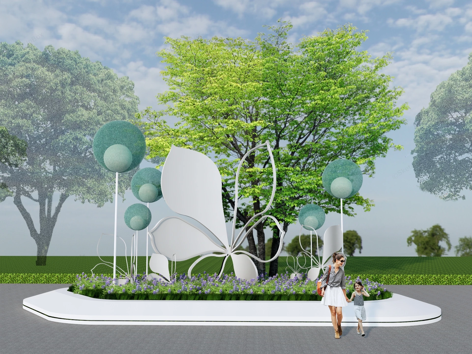 Modern Outdoor Sculpture Installation sketchup model preview - SketchupBox