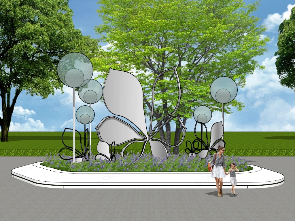 Modern Outdoor Sculpture Installation sketchup model preview - SketchupBox