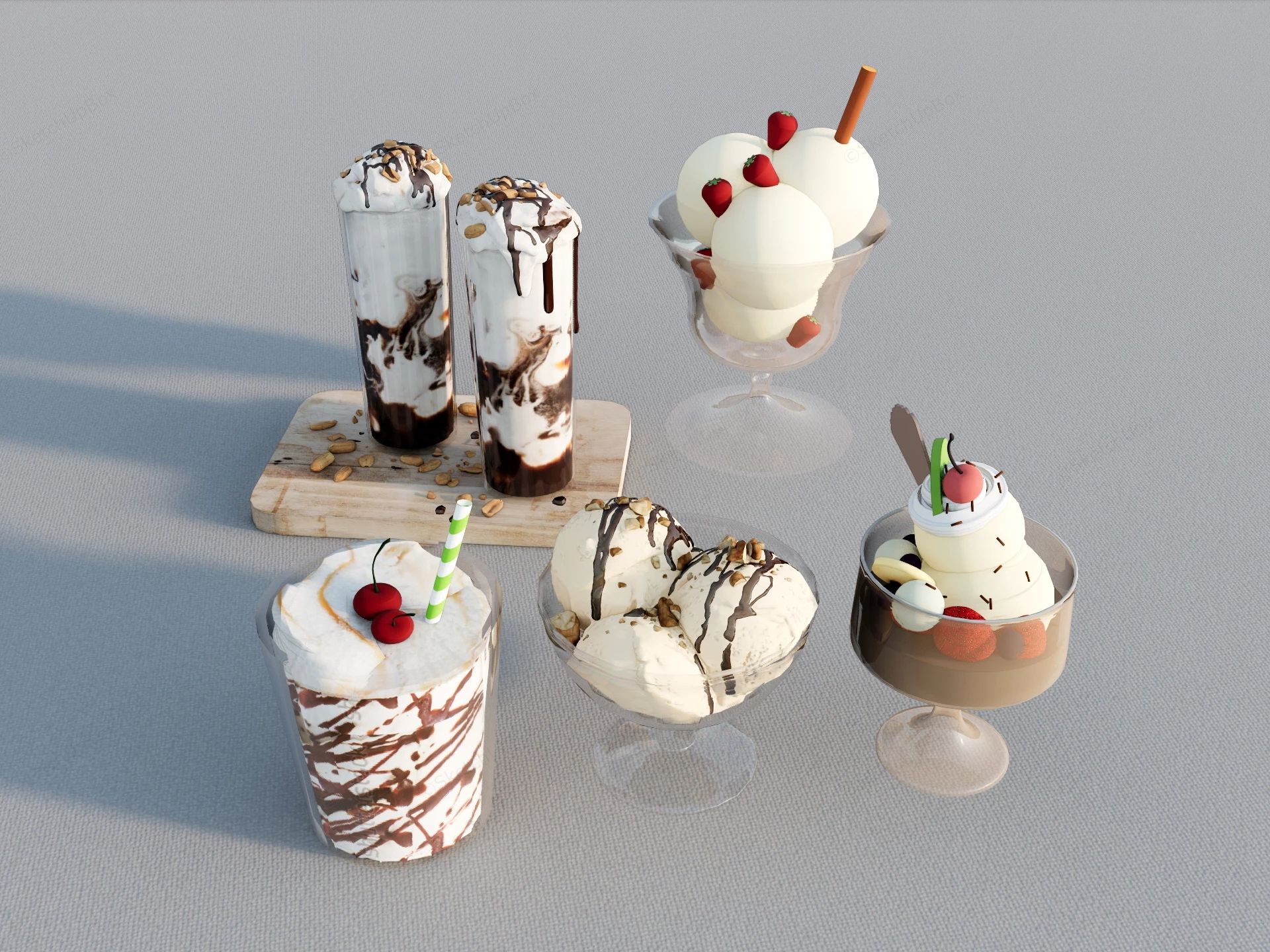 Ice Cream Sundaes And Milkshakes sketchup model preview - SketchupBox