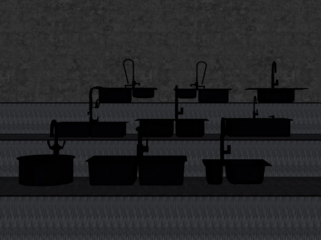 Collection Of Modern Black Kitchen Sinks sketchup model preview - SketchupBox