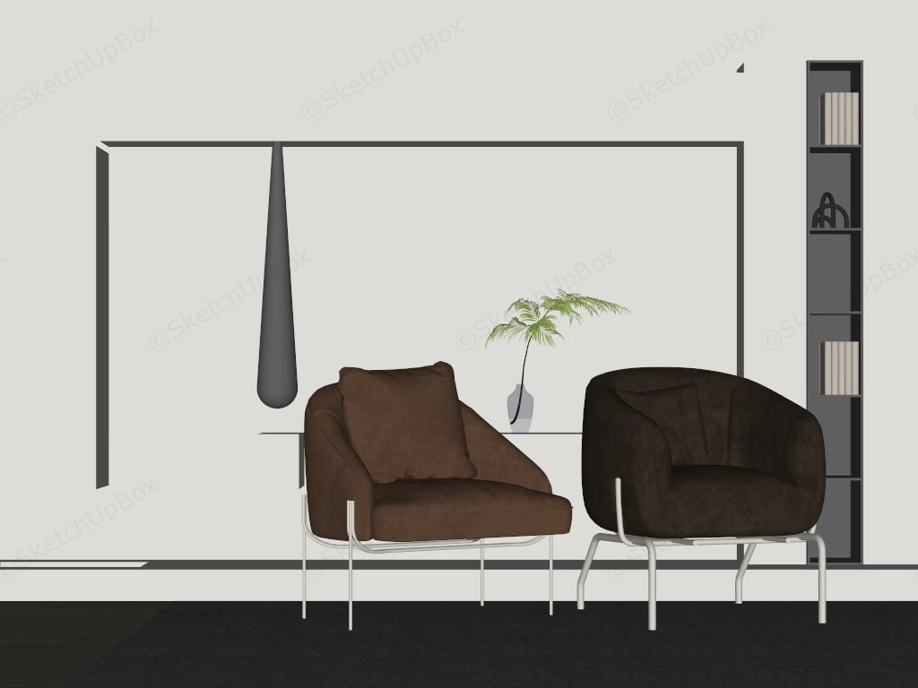 Contemporary Accent Chairs sketchup model preview - SketchupBox