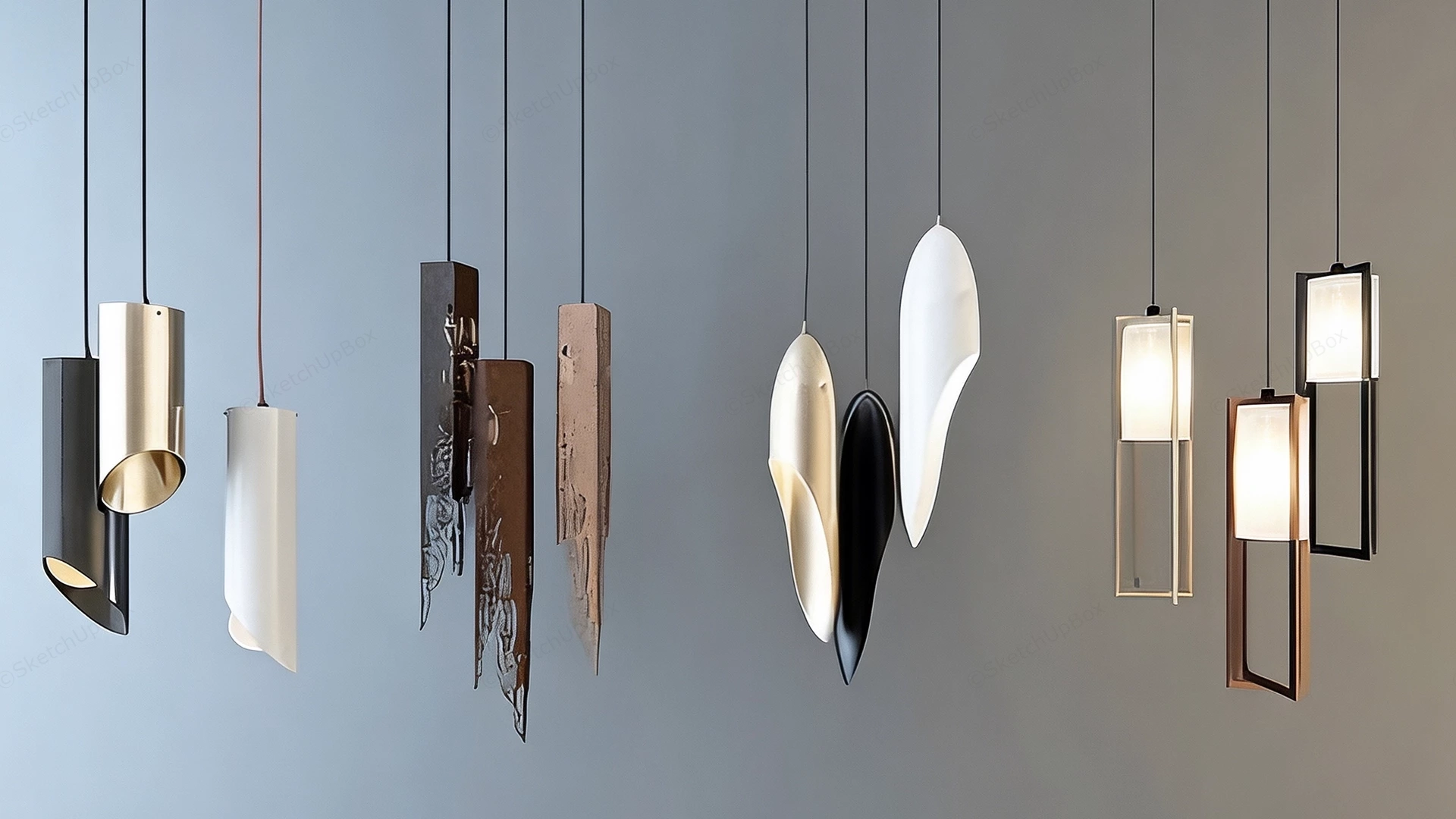 Designer Architectural Pendant Lighting Collections sketchup model preview - SketchupBox