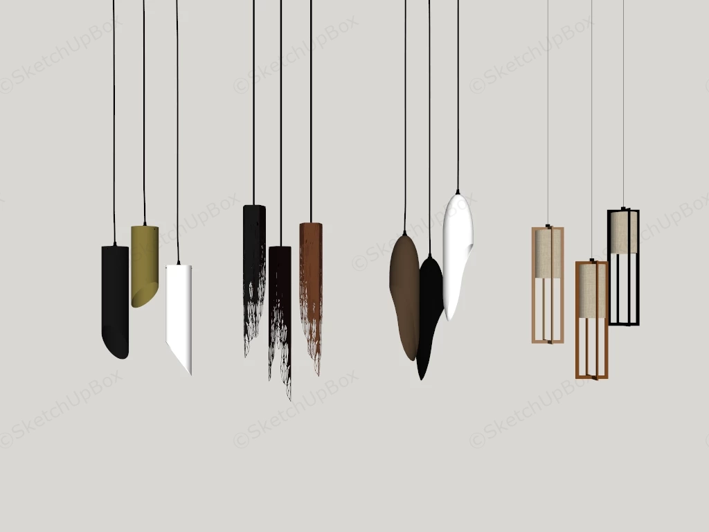 Designer Architectural Pendant Lighting Collections sketchup model preview - SketchupBox