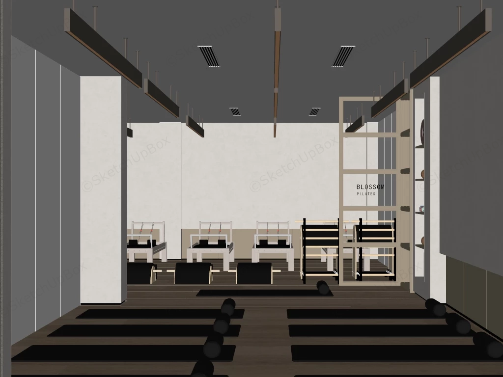 Modern Minimalist Yoga & Pilates Studio sketchup model preview - SketchupBox