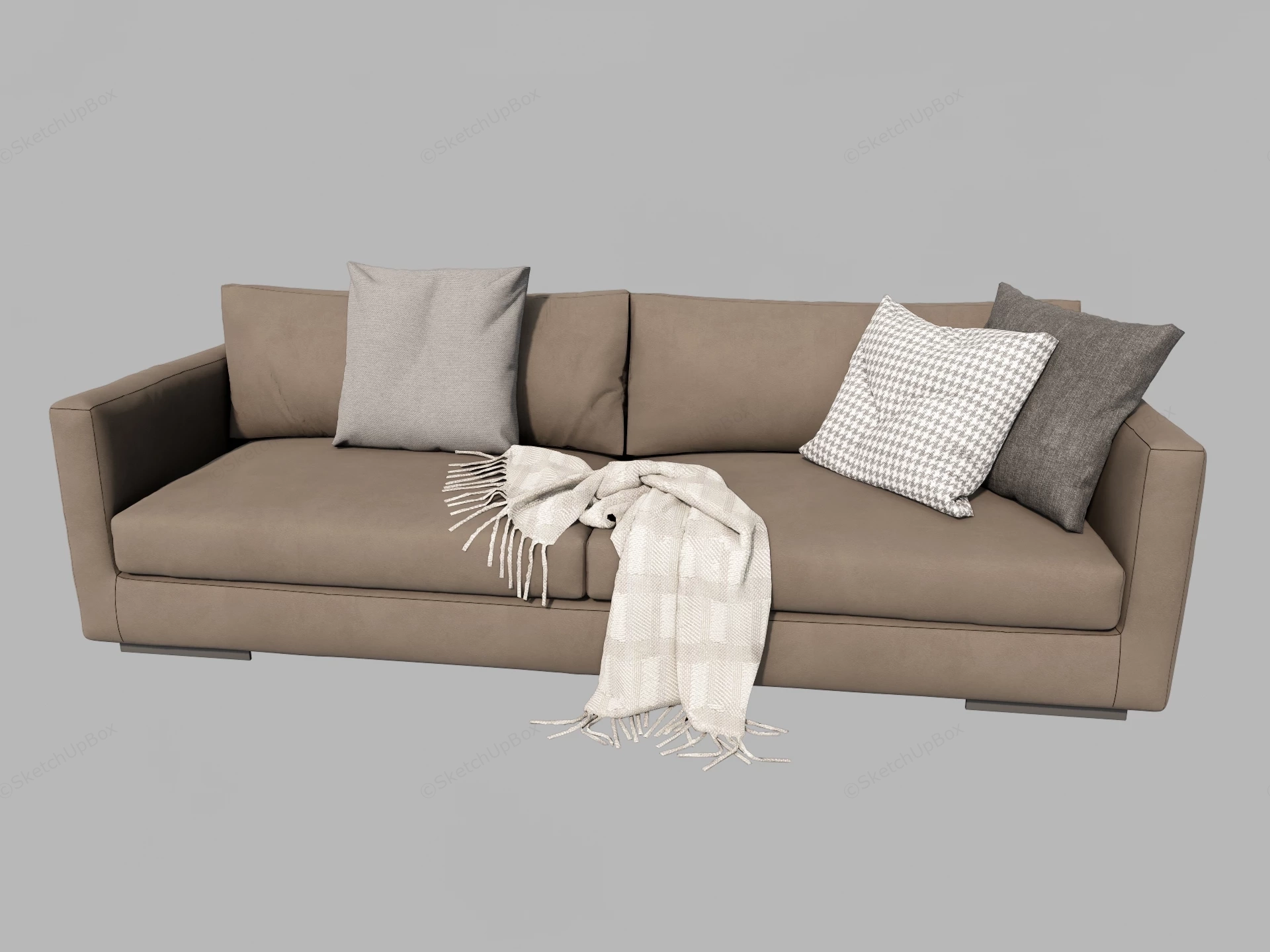 Modern Three Seater Sofa sketchup model preview - SketchupBox