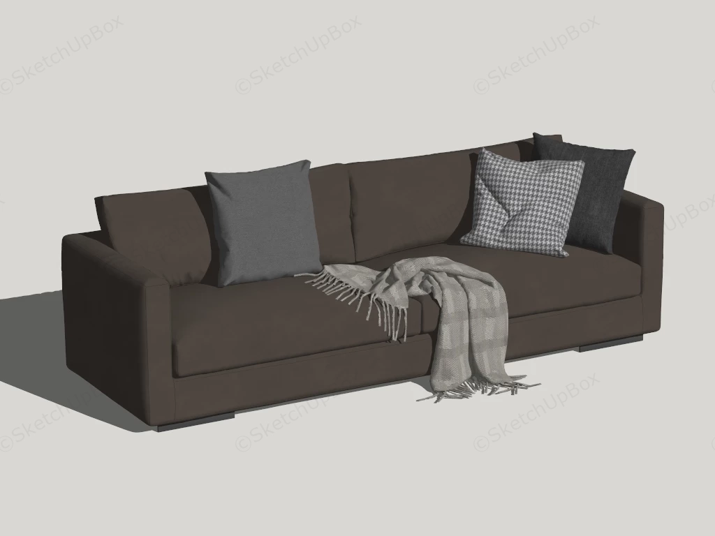 Modern Three Seater Sofa sketchup model preview - SketchupBox