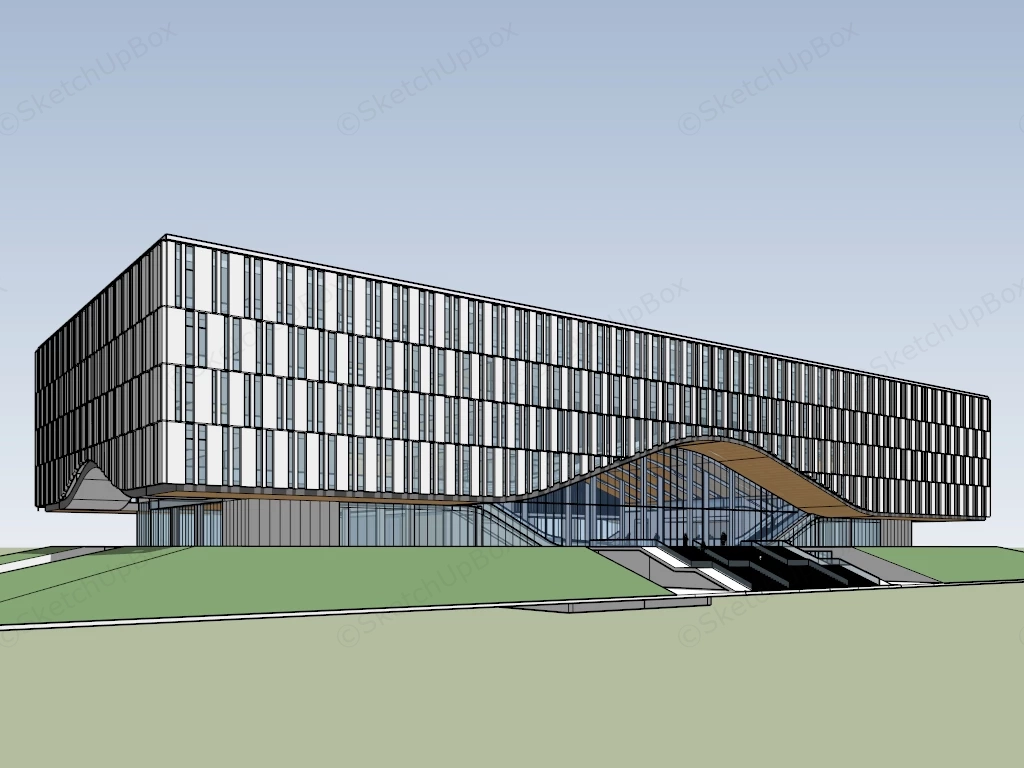 Beautiful Modern Library Architecture sketchup model preview - SketchupBox