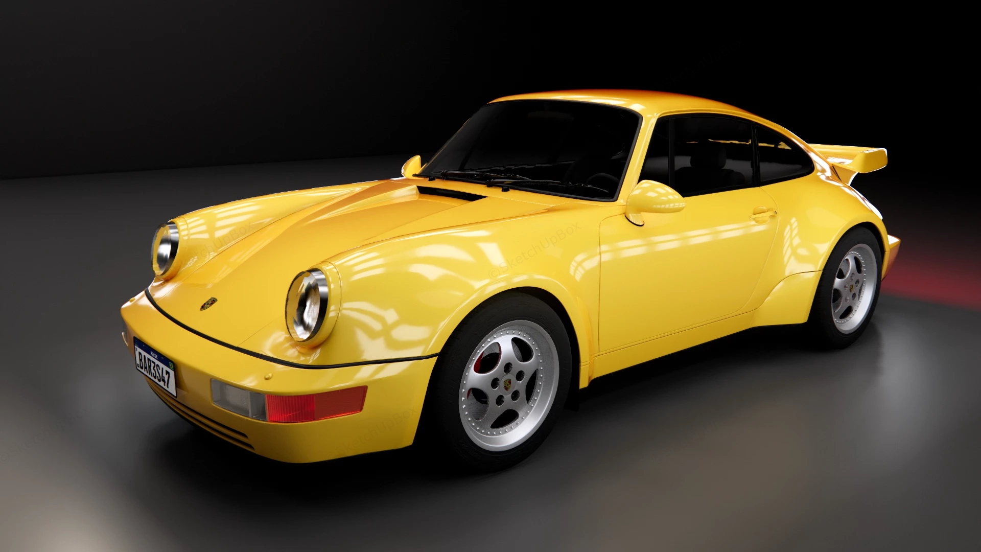 Porsche 911 Turbo RUF CTR Yellowbird sketchup model preview - SketchupBox