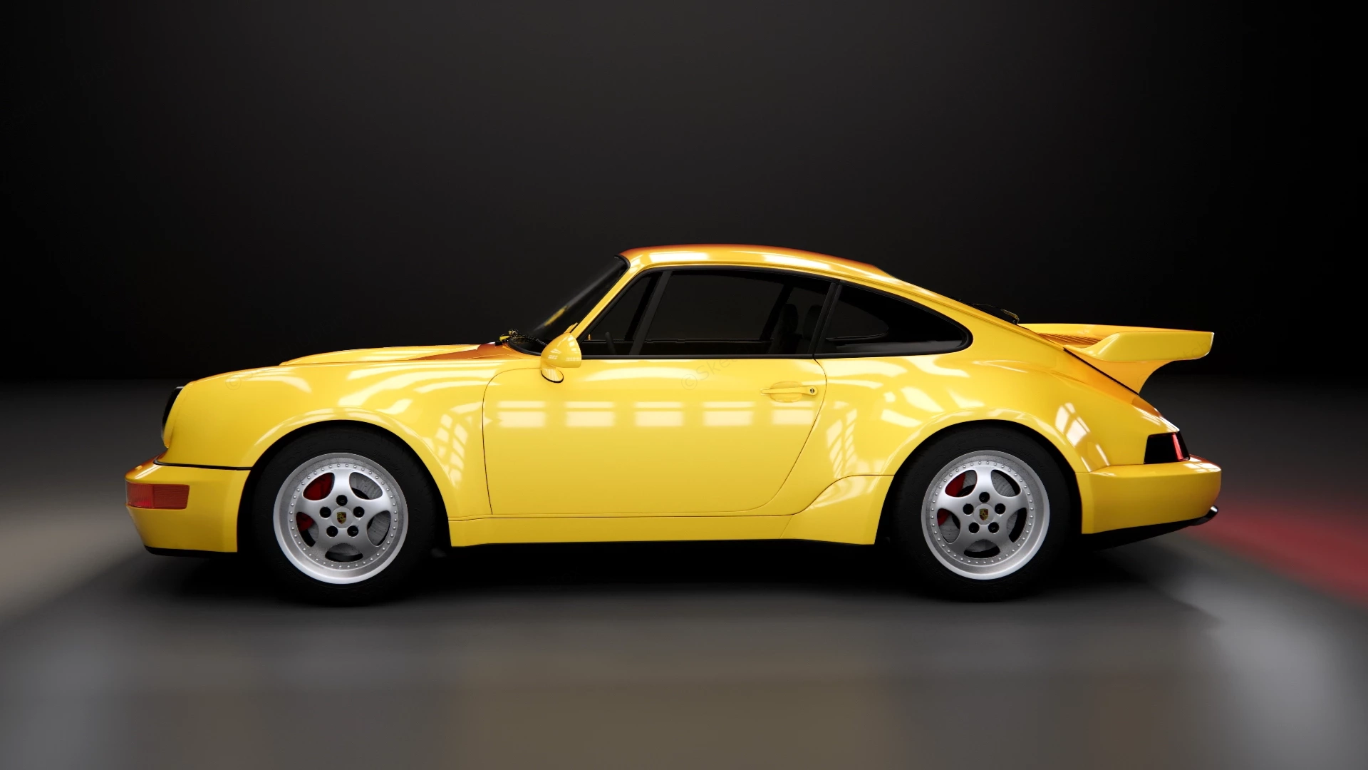Porsche 911 Turbo RUF CTR Yellowbird sketchup model preview - SketchupBox