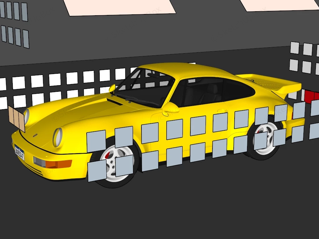 Porsche 911 Turbo RUF CTR Yellowbird sketchup model preview - SketchupBox